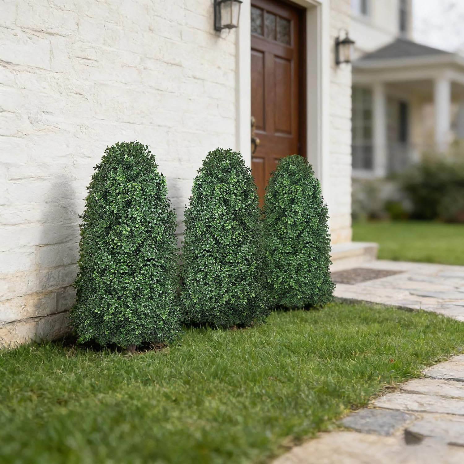 UV-Resistant Boxwood Topiary Bush 2-Pack – 3FT Outdoor Decor