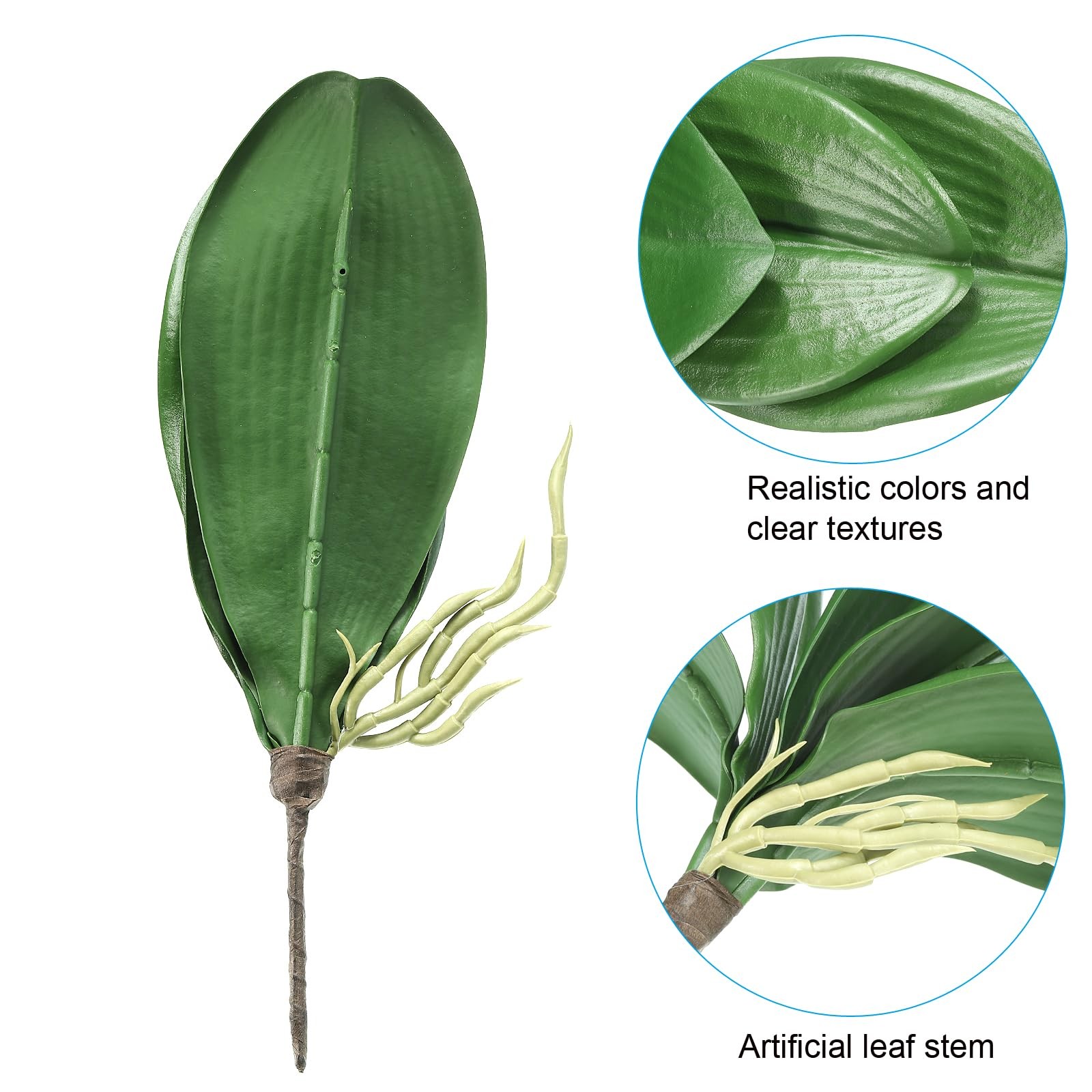 Faux Orchid Leaves 6.7 Inch, 2 Pack Small Artificial Phalaenopsis Foliage Rea…
