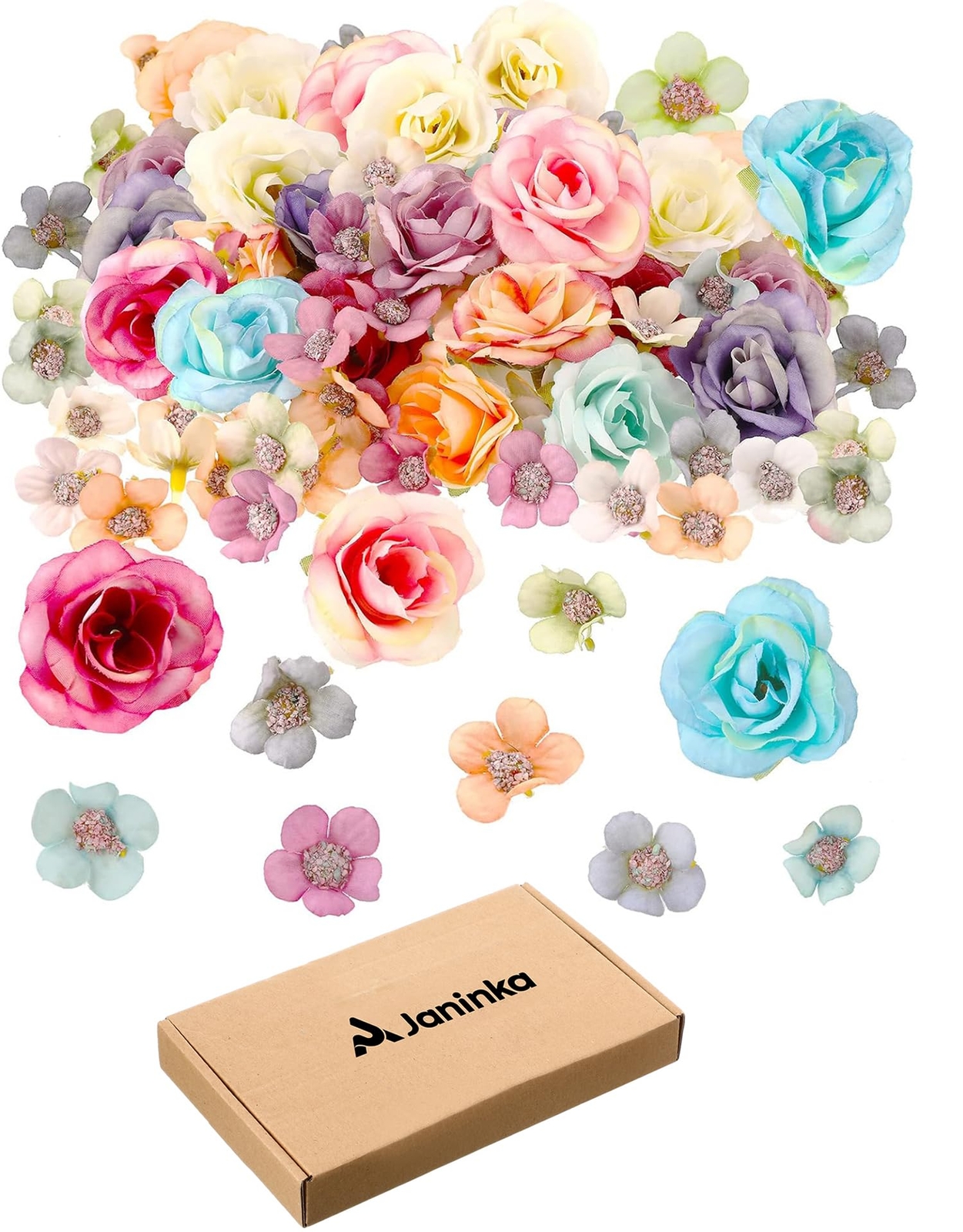 174 Pieces Fake Mini Flowers Bulk Small Silk Artificial Fabric Flowers for We…