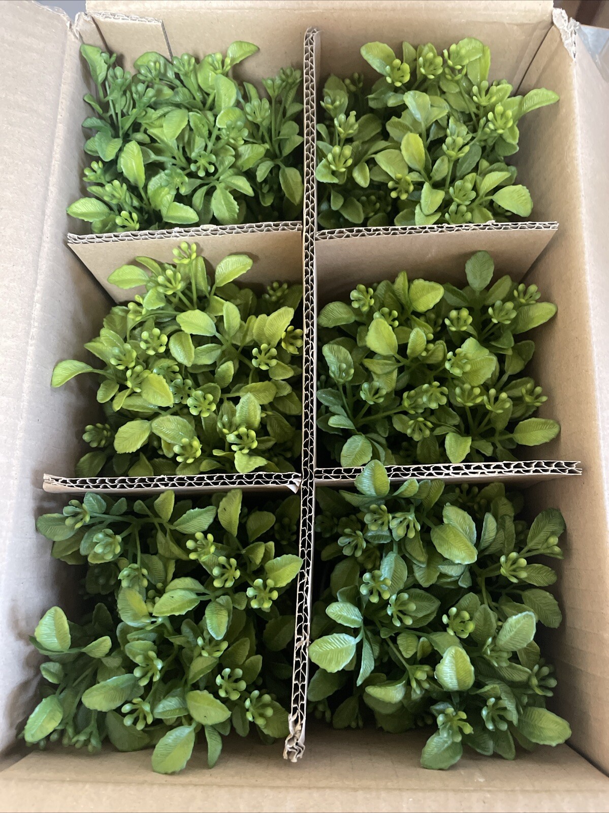 Box of 6 – Threshold Artificial Plants – 8″ Mini Boxwood Green / White Pot -NEW