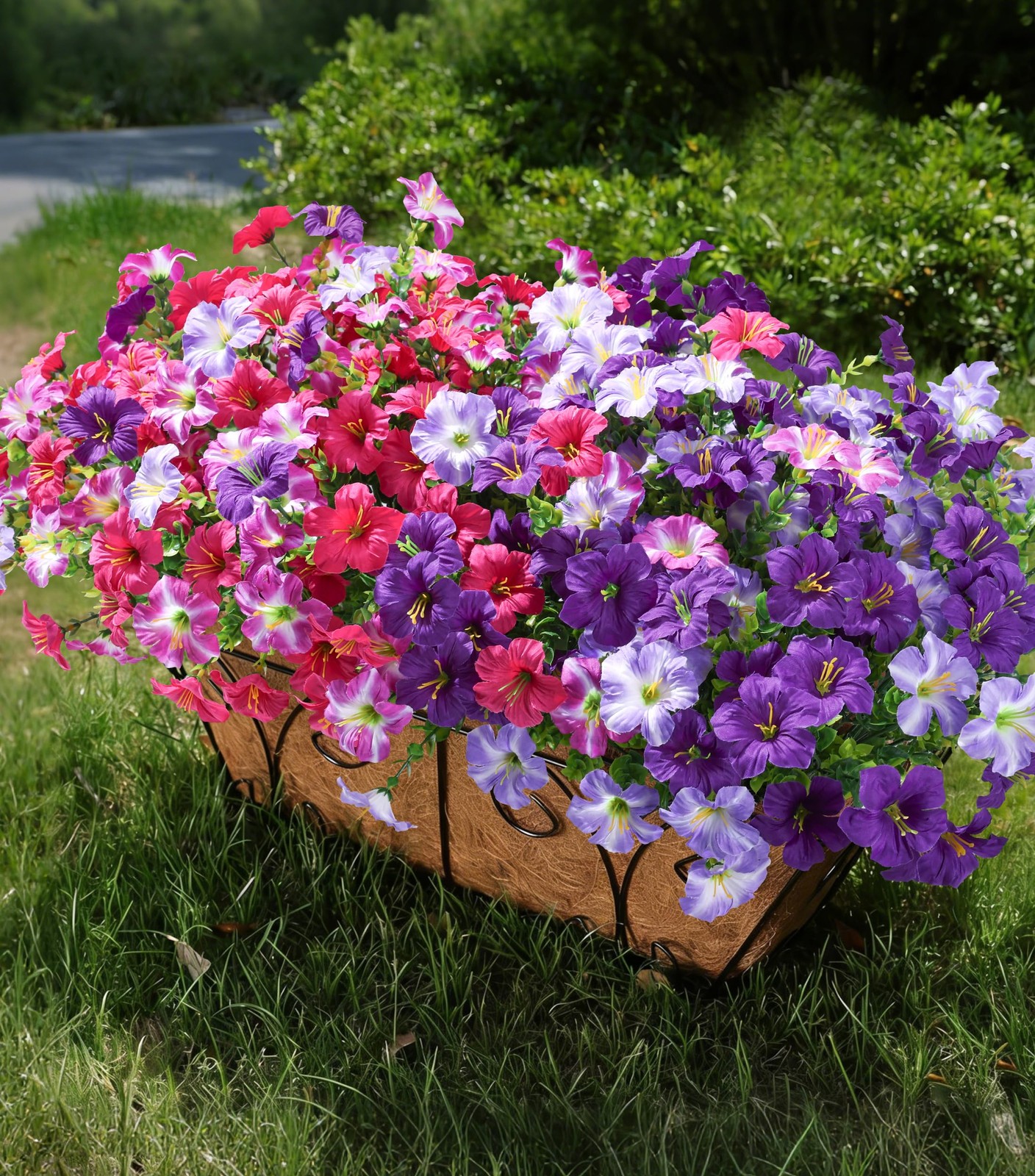 Artificial Flowers for Outdoors Plants Outside Decoration, 20 Bundles Silk Pe…