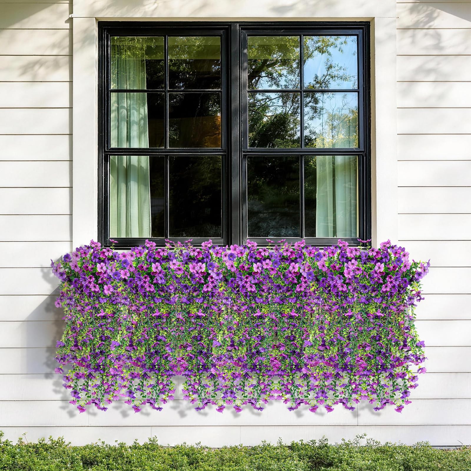 Artificial Hanging Flowers for Outdoors Faux Plants Spring Porch Decor, 2 Pcs…