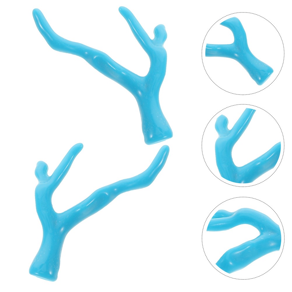 10Pcs Lightweight Acrylic Blue Coral Horn Branches for Hairpin DIY Decoration