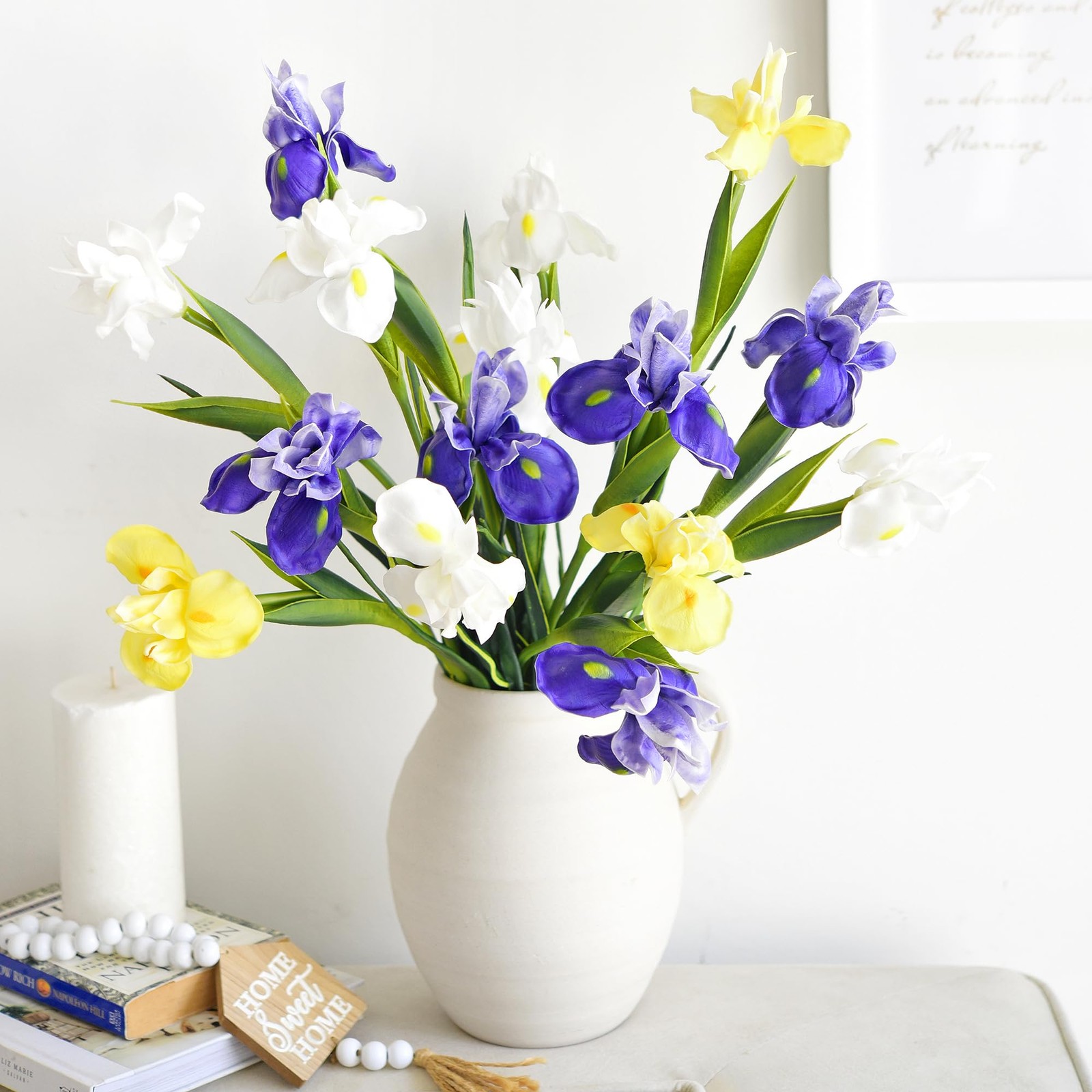 6 Long-Stem Real Touch Artificial Purple Irises – Realistic Faux Flowers for …