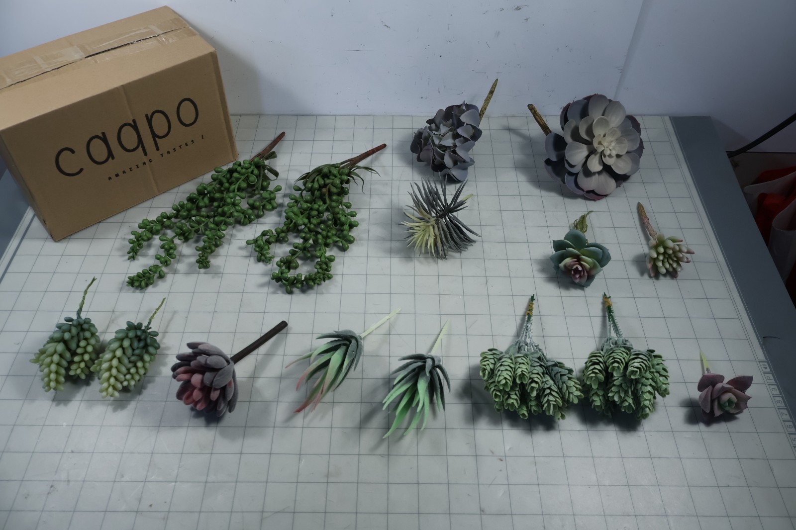 15-Piece Set Premium Decorative Unpotted Artificial Succulant Plants NEW
