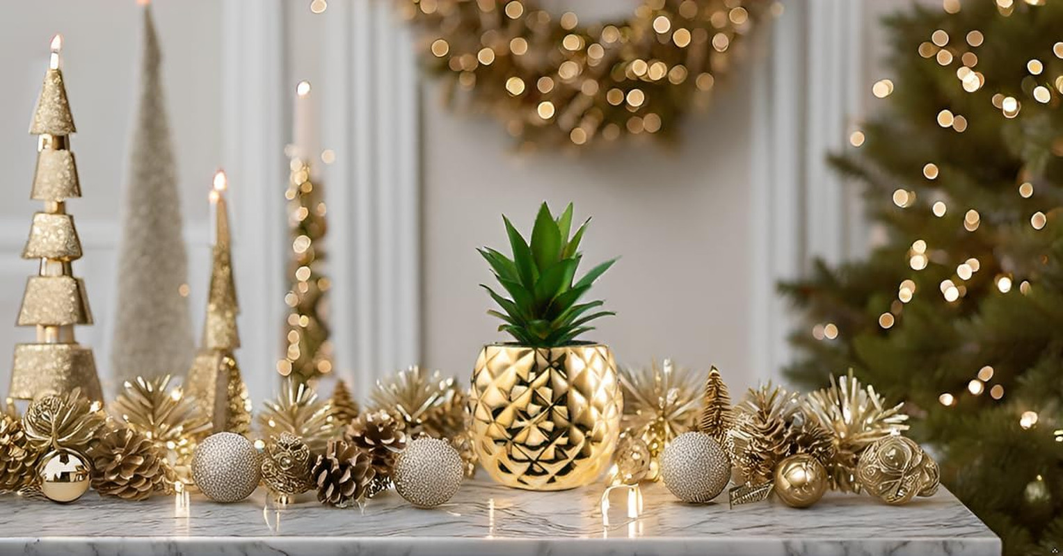 Artificial Succulent Pineapple Plant in Ceramic Pot Ananas Potted Artificial Pla