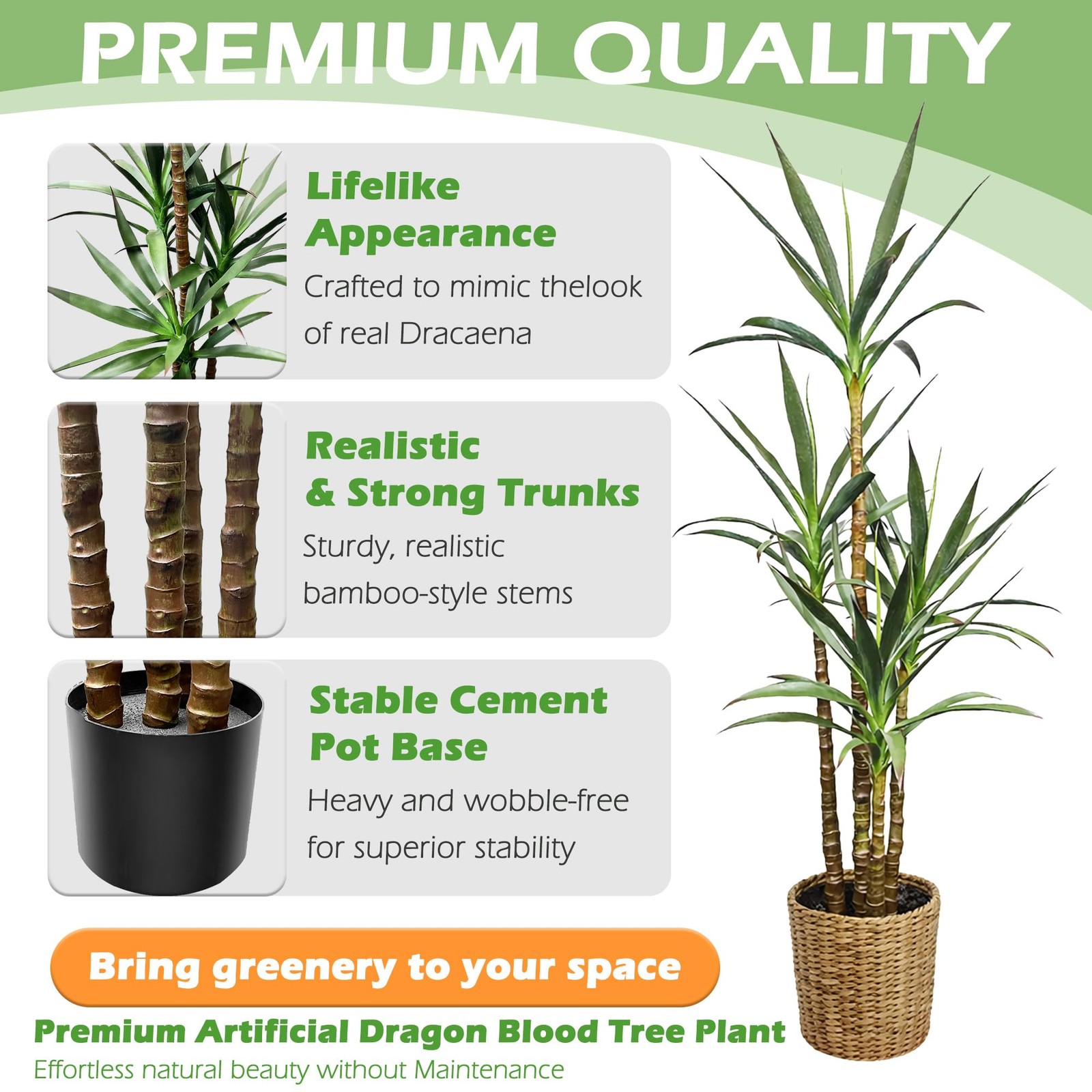 Artificial Trees 4.8Ft Faux Tree 4 Heads Agave Plants, Tall Plant Fake Plant …
