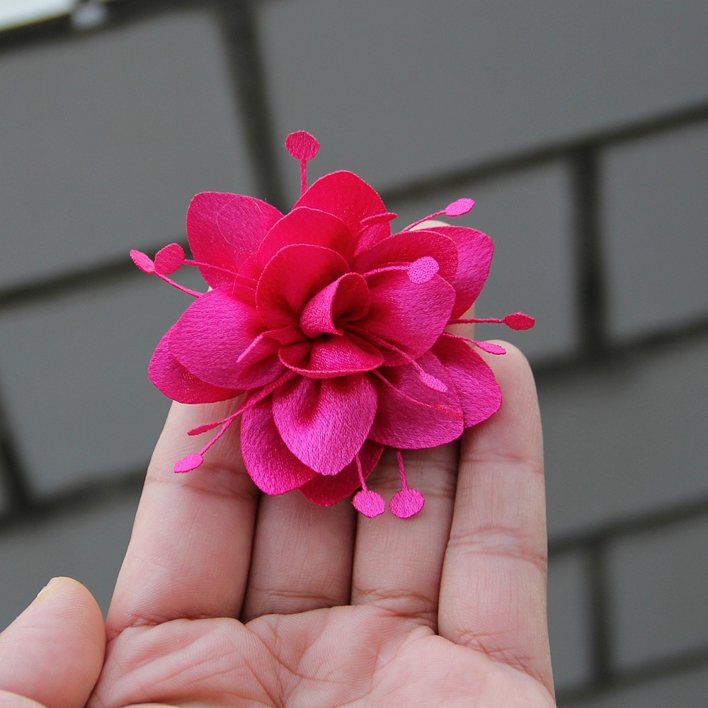 6cm Fabric 3D Chiffon Flower DIY Chiffon Artificial Flower Burnt Edge Handmade