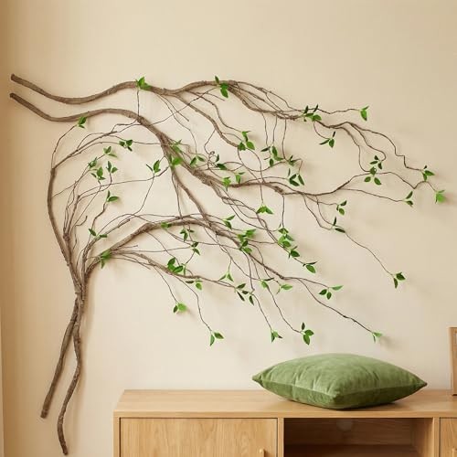 CEGIKMOQ 2 pcs 57 inch Bendable Artificial Branches with Green Leaves Vines F…