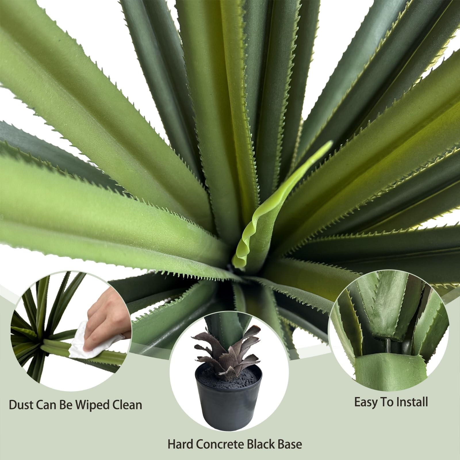 3FT Artificial Agave Plant – Realistic Faux Spiked Agave Plants,Artificial Pl…