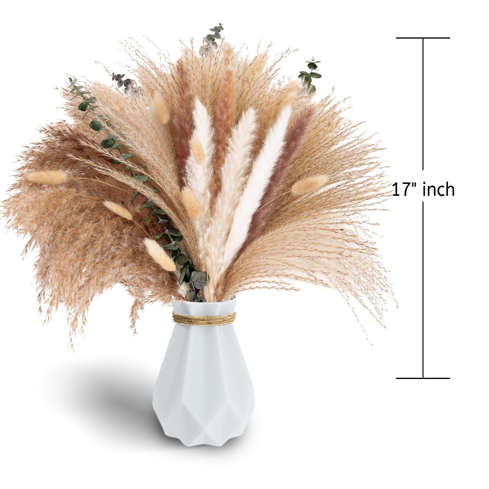 Pampas Grass Decor, Dried Flower Bouquet with Bunny Tail Grass, Pampas Grass …