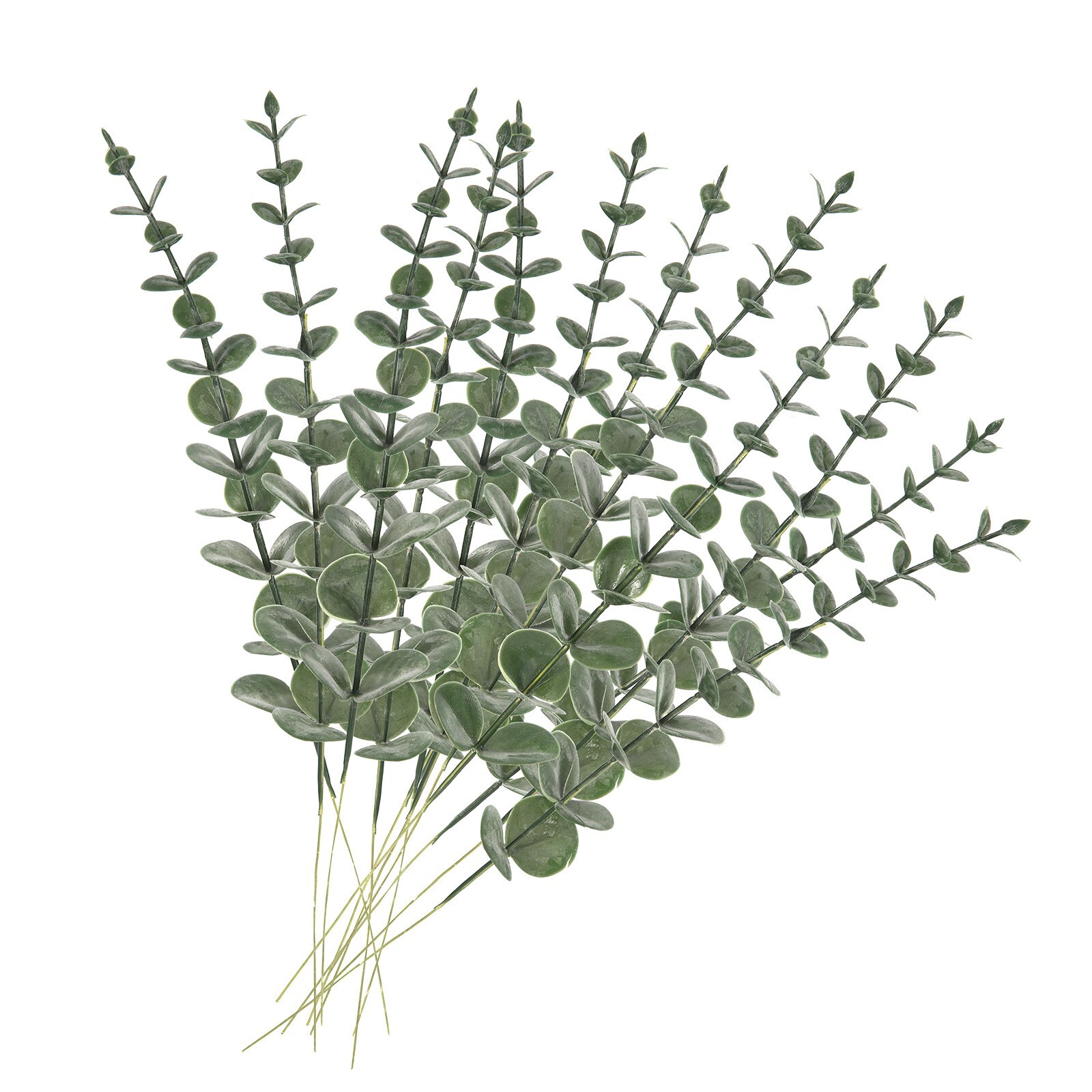 EZFLOWERY 24 Pcs Artificial Eucalyptus Leaves Stems Real Touch Green Leaf