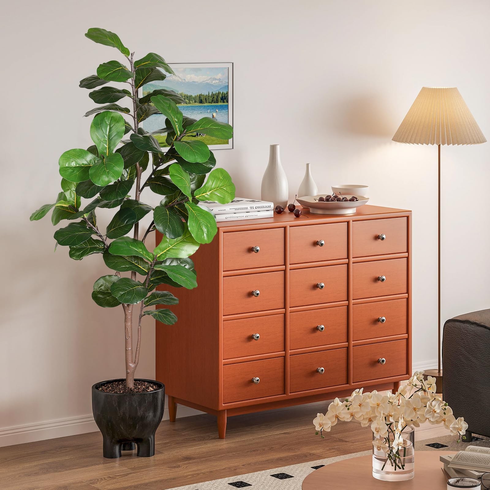 6ft Faux Fiddle Leaf Fig Treeartificial Ficus Lyrata Plant Tree With 86 Leavesfi
