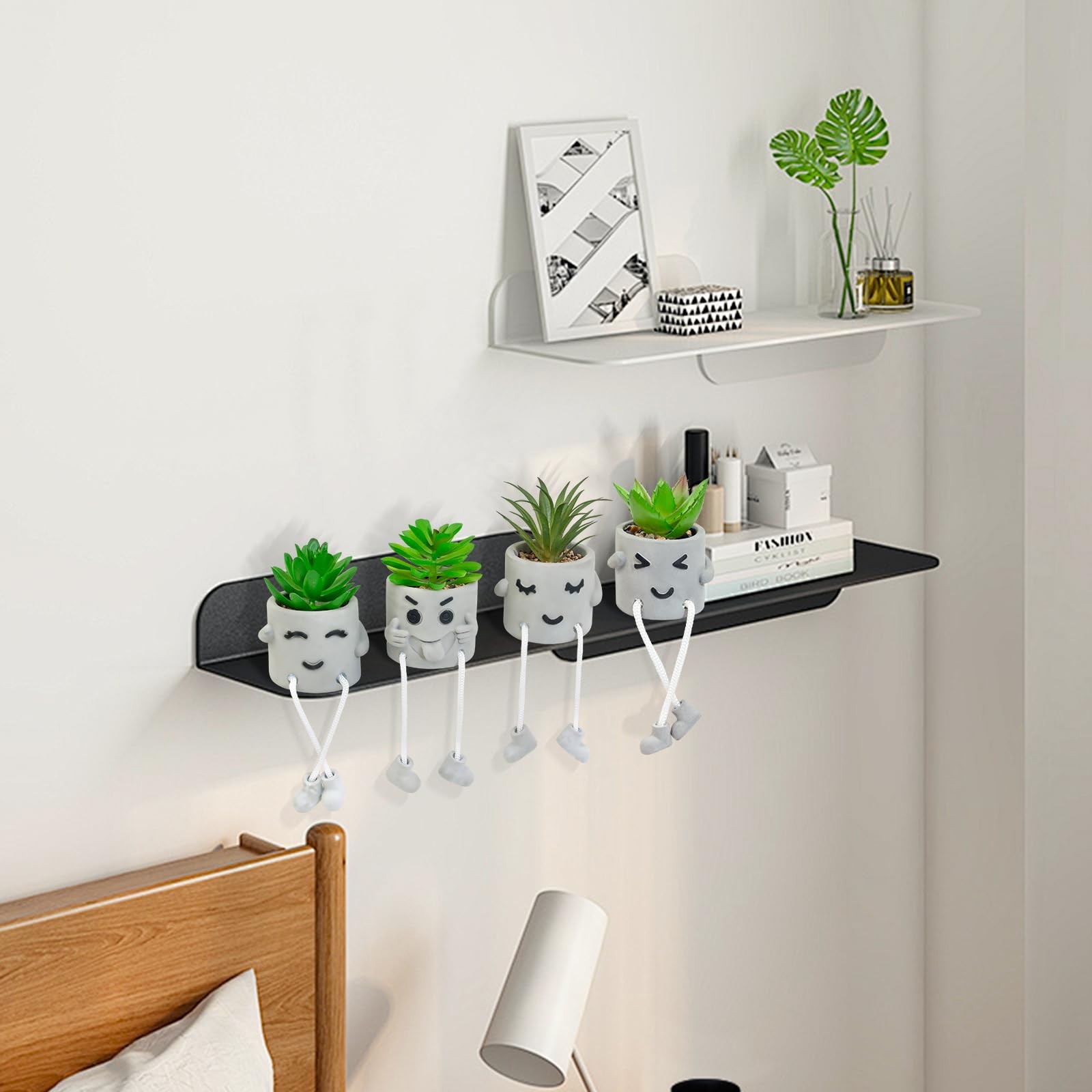 Set Of 4 Small Artificial Succulents Potted Plants Faux Succulents Desk Decorati