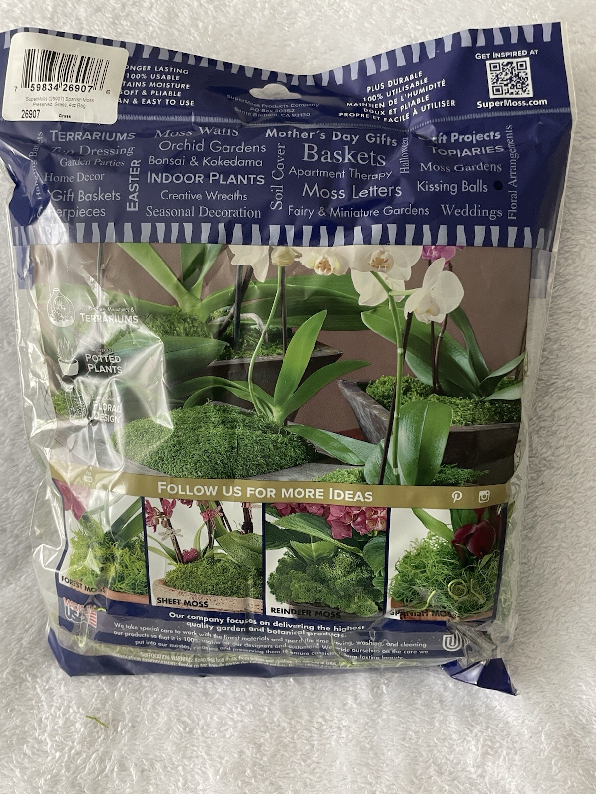 New in Package Supermoss Preserved Moss Floral Craft Decor Supplies Easter 4oz