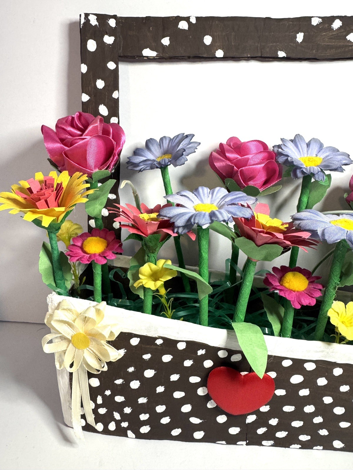 Handmade Floral Flower Basket Arrangement Centerpiece Home Decor Unique Gift