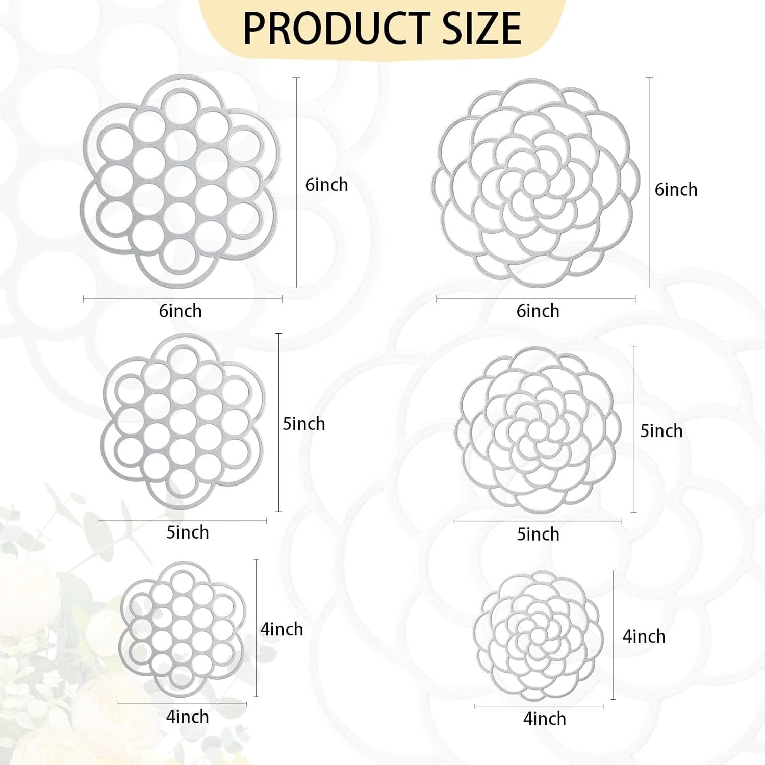 6Pcs Flower Arrangement Holder,Metal Floral Grid Used for Vase Flower Arrange…