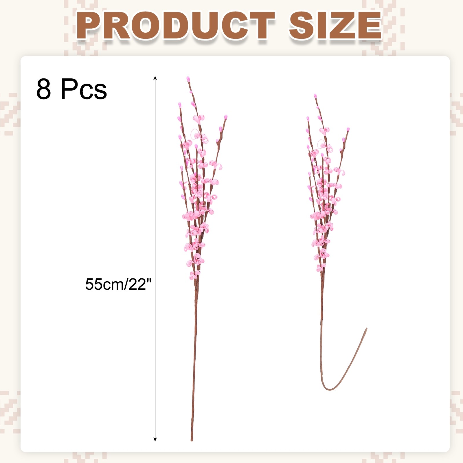 8Pcs Tall Jasmine Flower for DIY Floral Art Plant(Pink)
