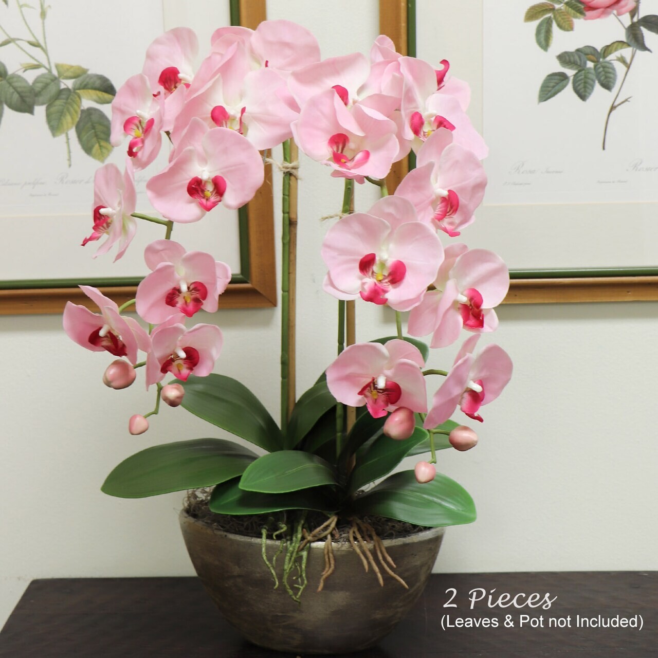Phalaenopsis Orchid Stem Pink Party/Event/Home/Office Decor 2-Pack