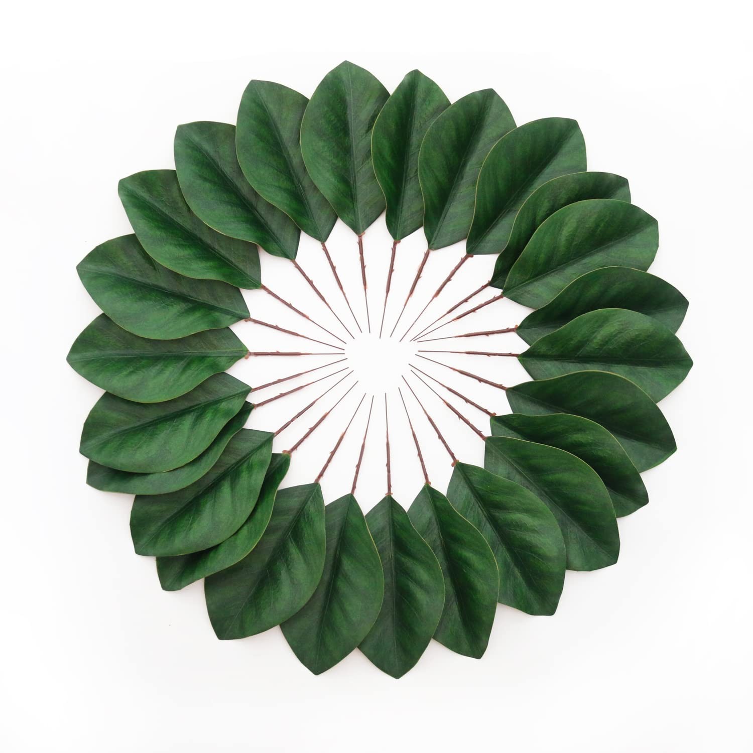 Artificial Green Magnolia Leaves Pack of 40 for Wedding Decor, Home Decor, In…