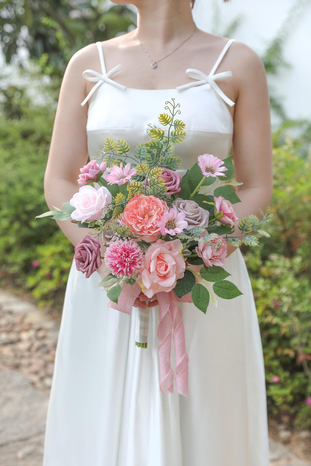 Dusty Pink Artificial Silk Flowers Combo DIY Wedding Bouquet Table Decor