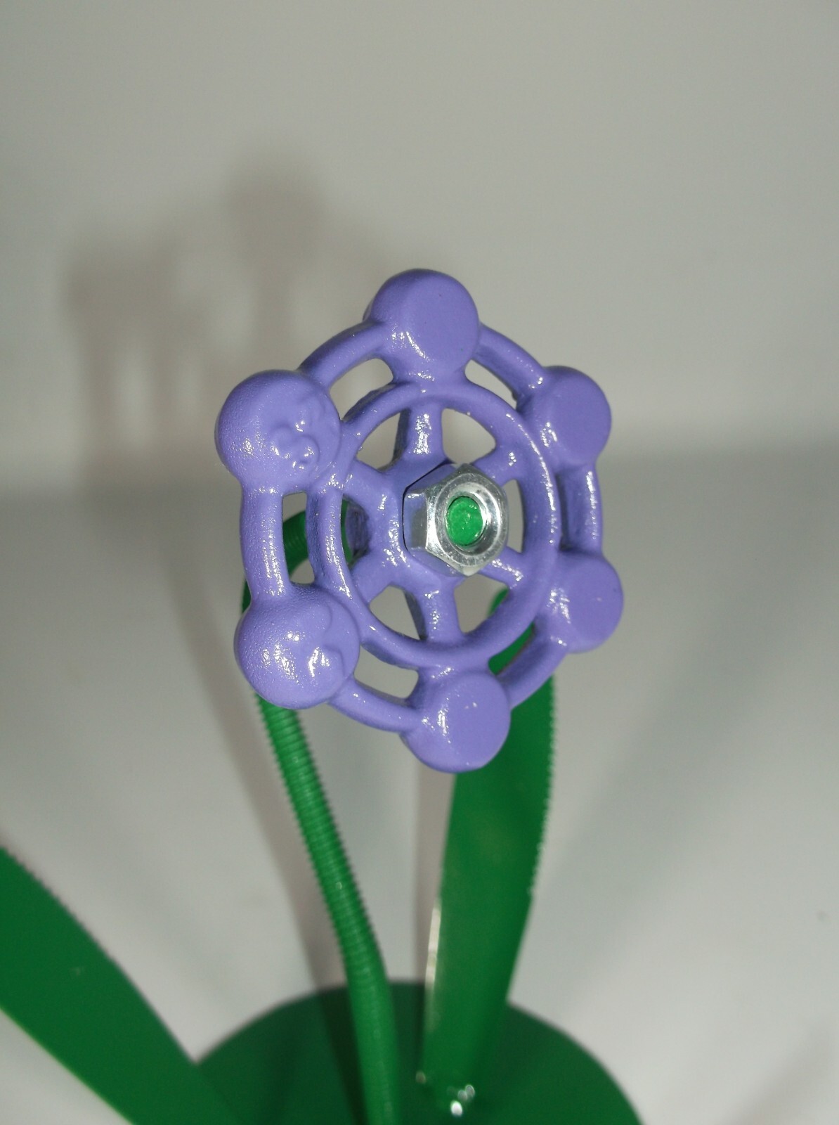 Purple Metal Flower, Faucet Handle Flower Metal Art, miniature Gift ideas