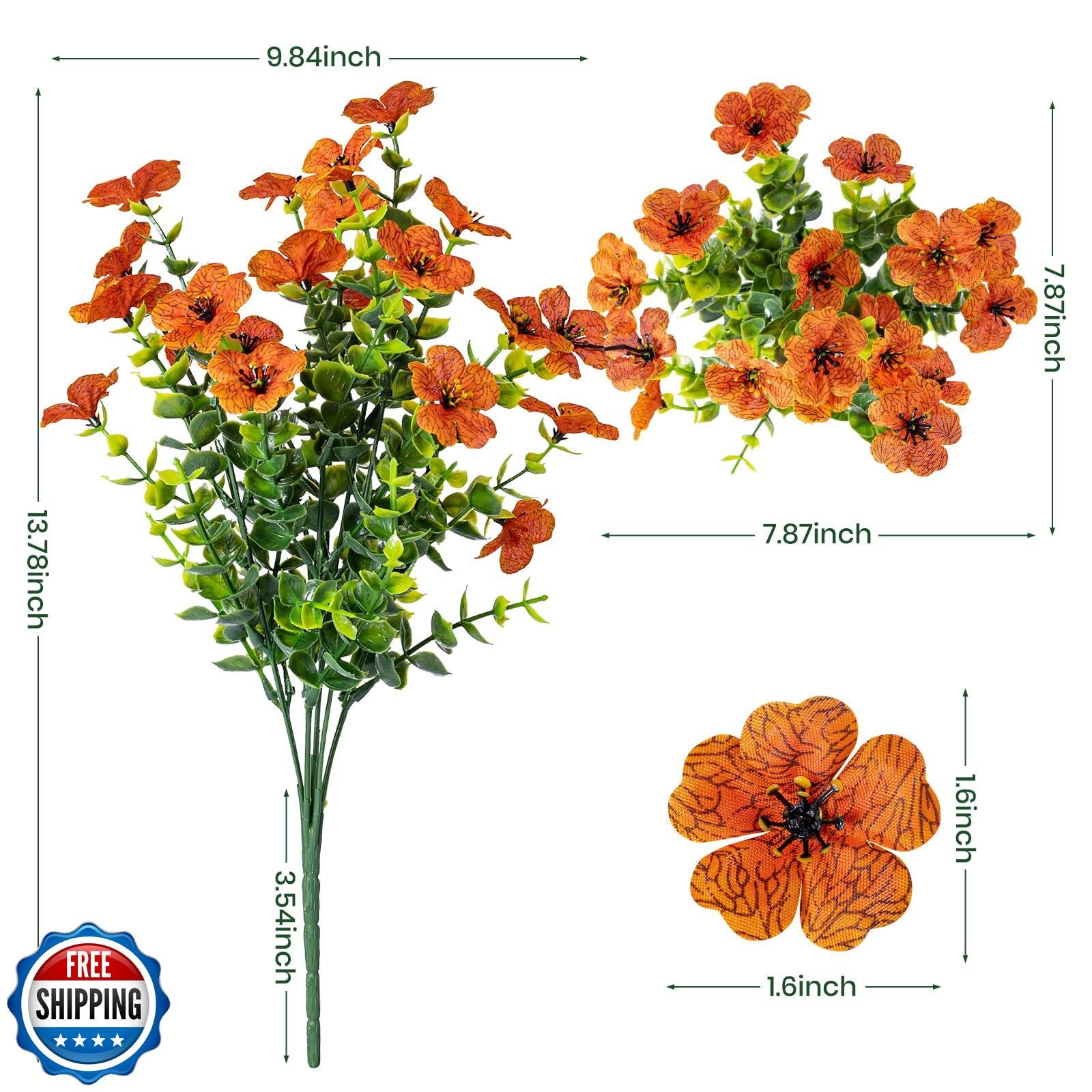 Lnoicy 20 Bundles Artificial Fake Flowers for Outdoor Faux Eucalyptus Flowers