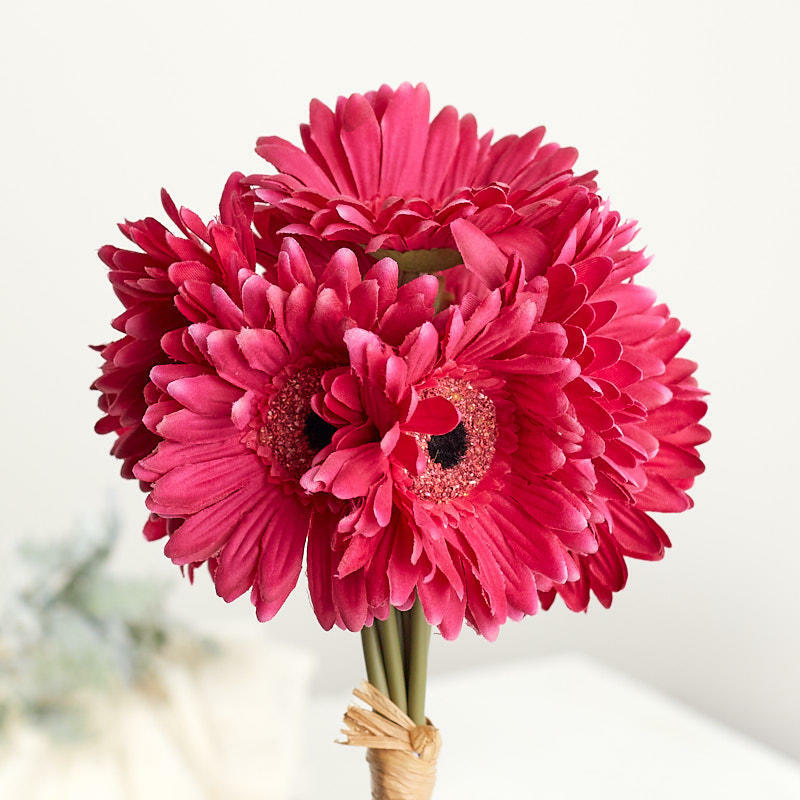 Factory Direct Craft 6 Stemmed Artificial Colorful Gerbera Daisy Bouquet