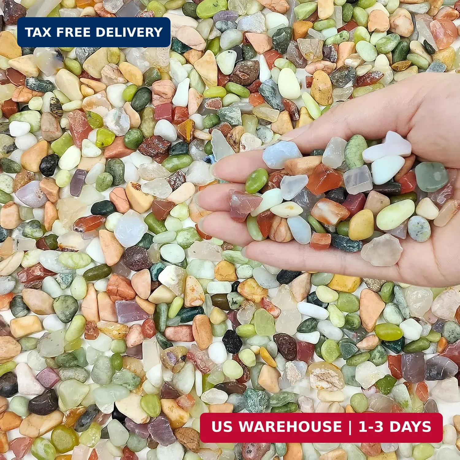 FANTIAN 2 Pounds Pebbles for Plants, 3/8 Inch Succulent Rocks, Decorative Polish