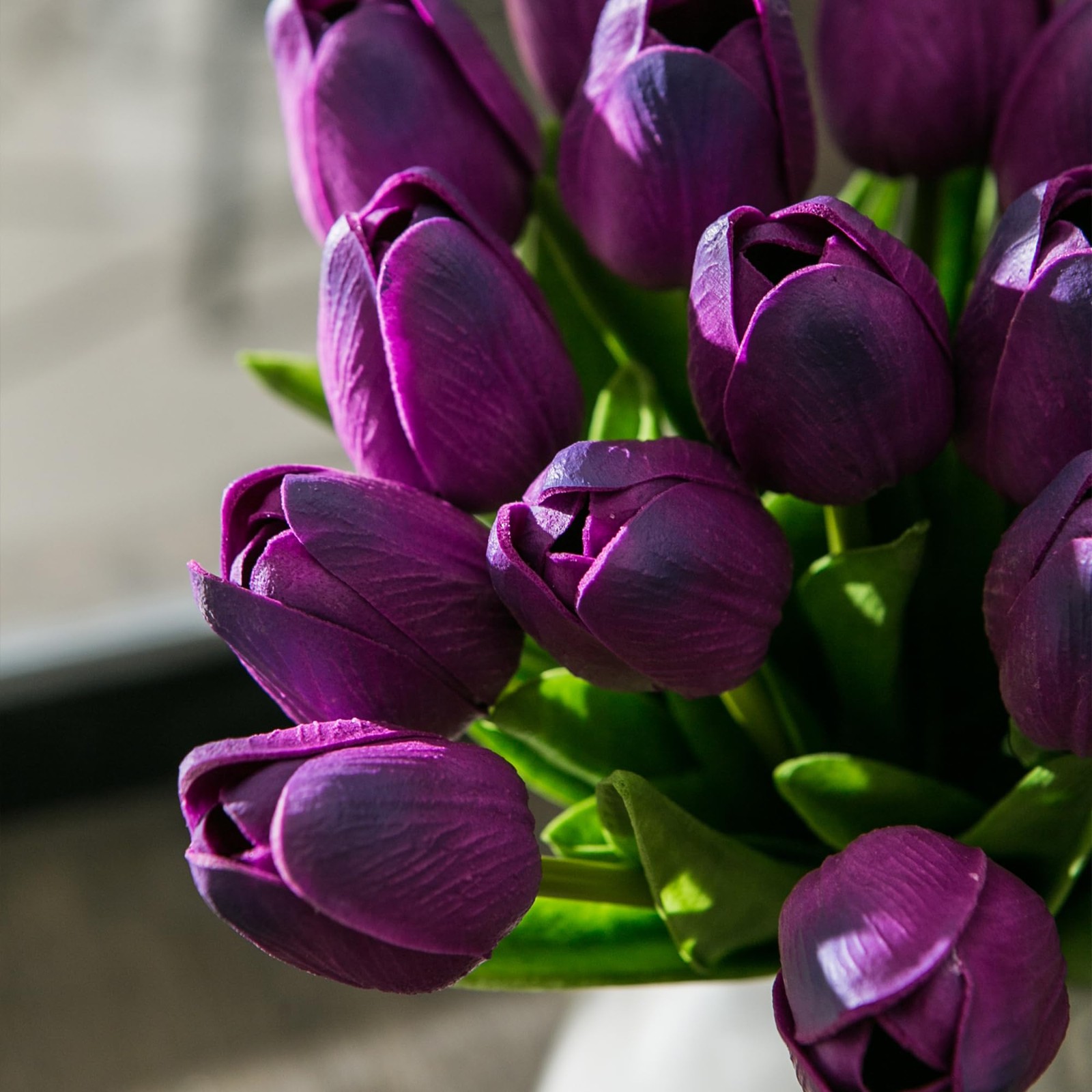 Purple Artificial Tulip Flowers 20pcs 13″ Tall Silk Fake – Perfect for Home