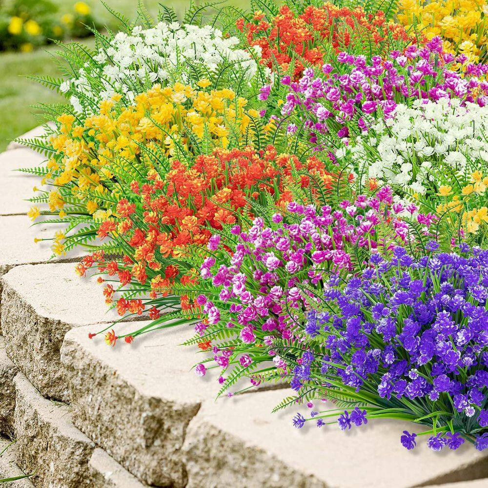 13.8 In. Multi-Colored Outdoor Artificial Daisies Flower for Garden Home Decor U
