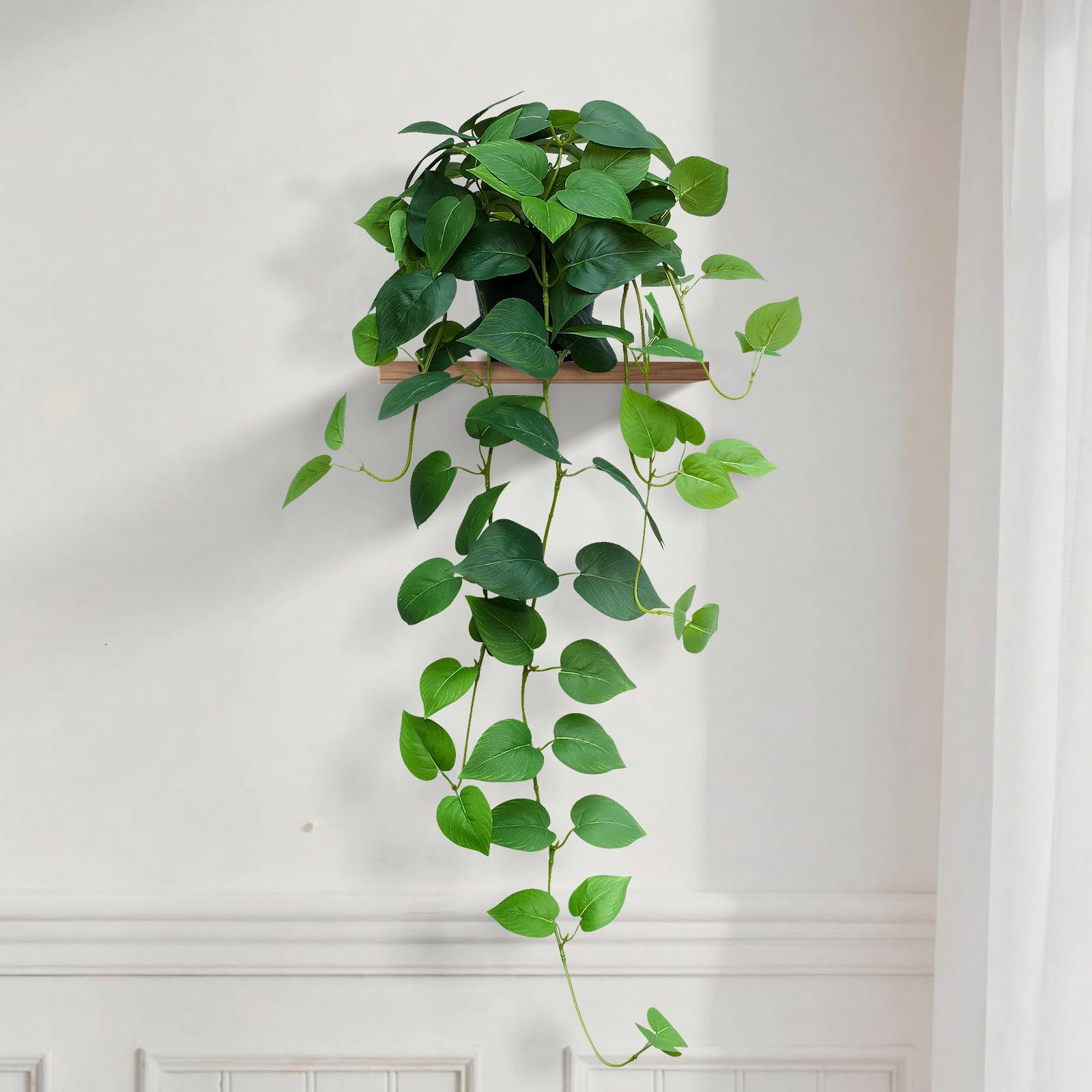 Fake Pothos Hanging Plants 33 Inch Potted Artificial Faux Silk Vines Indoor