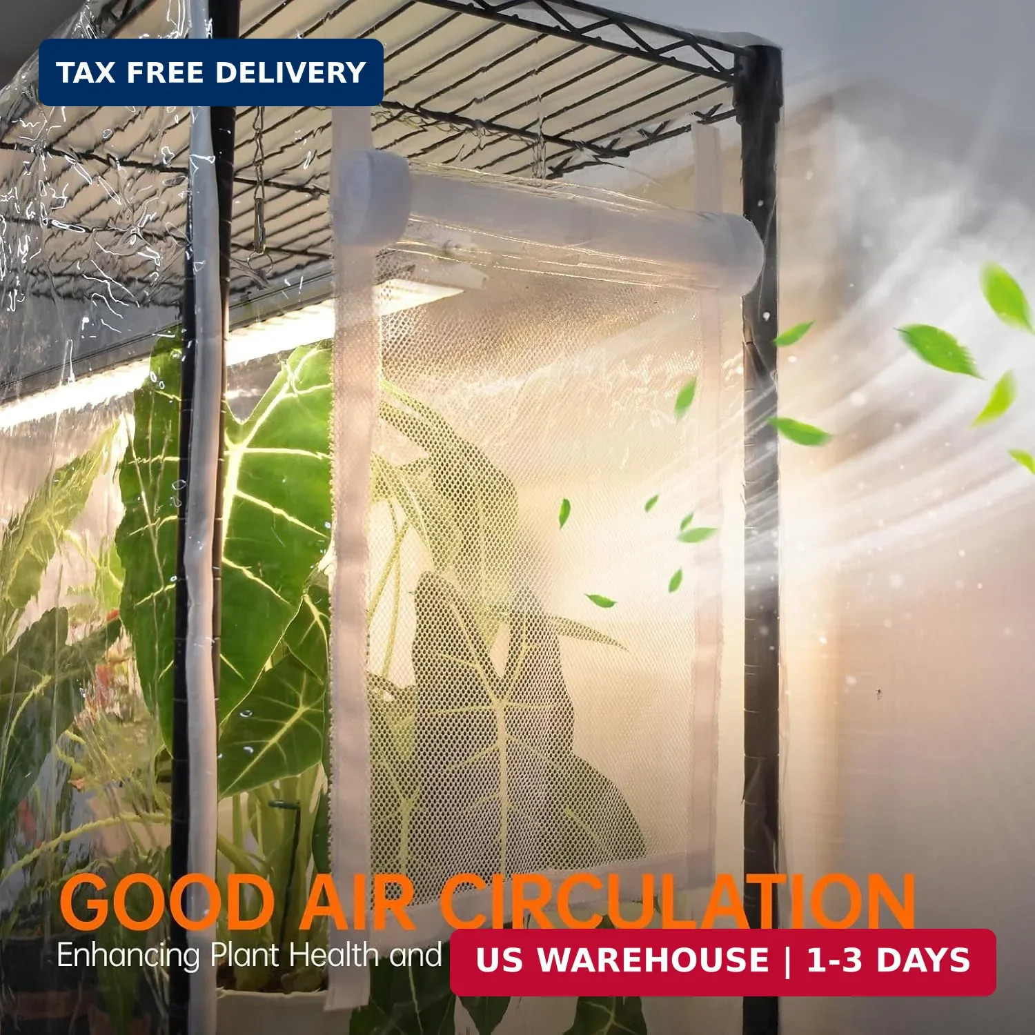 Bstrip Indoor Greenhouse with Grow Light, DIY Plant Shelf with Cover, 6 Tier Pla