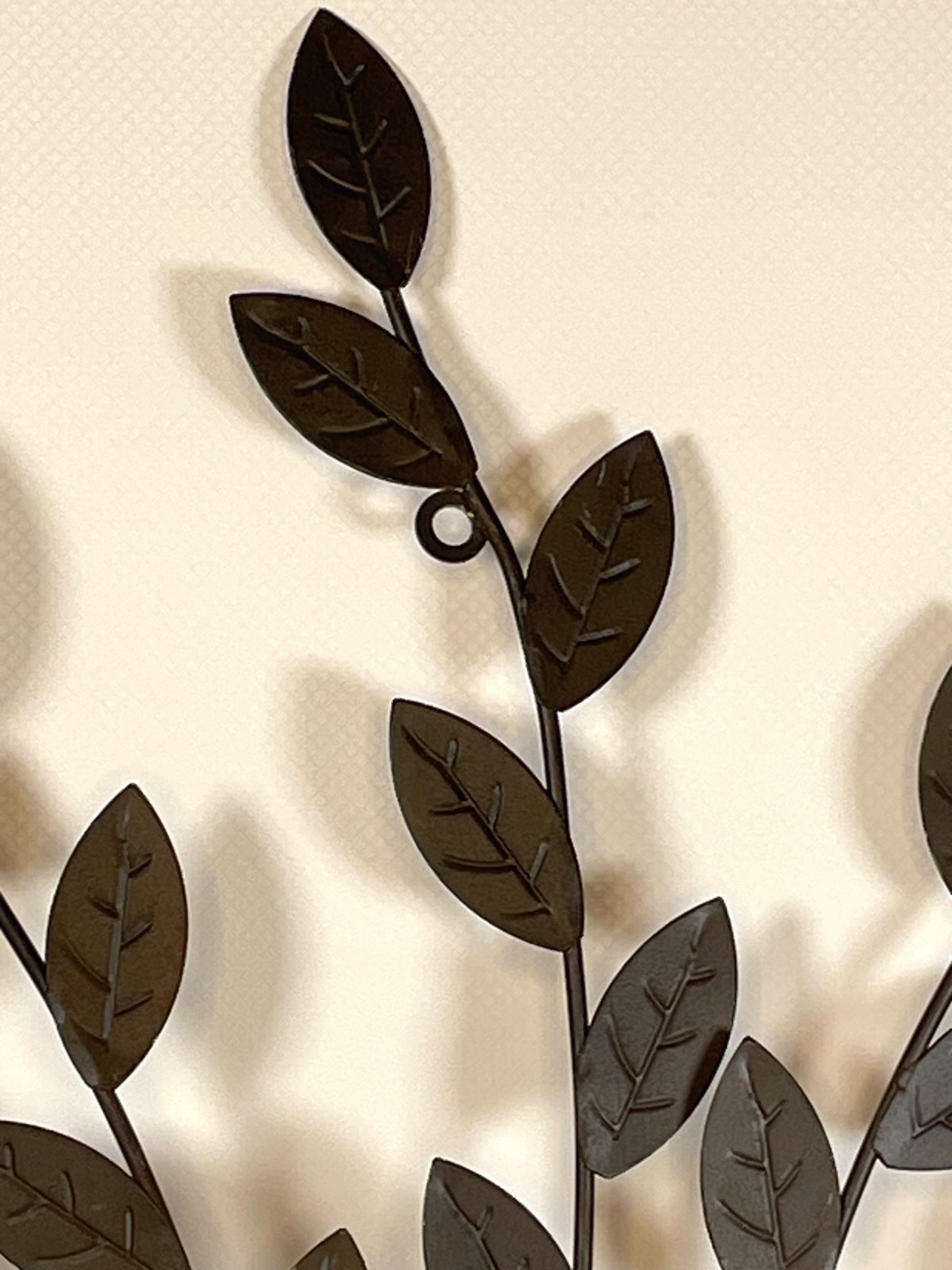Brown Metal Tree Branch Wall Hanging Art 26″ Square Leaf Nature Decor Large