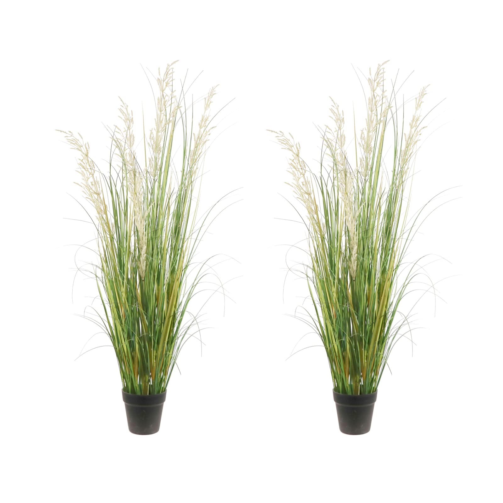 AfanD Artificial Plant, 47in Tall, 2pk Grass, Faux House Plant in Pot, Indoor…