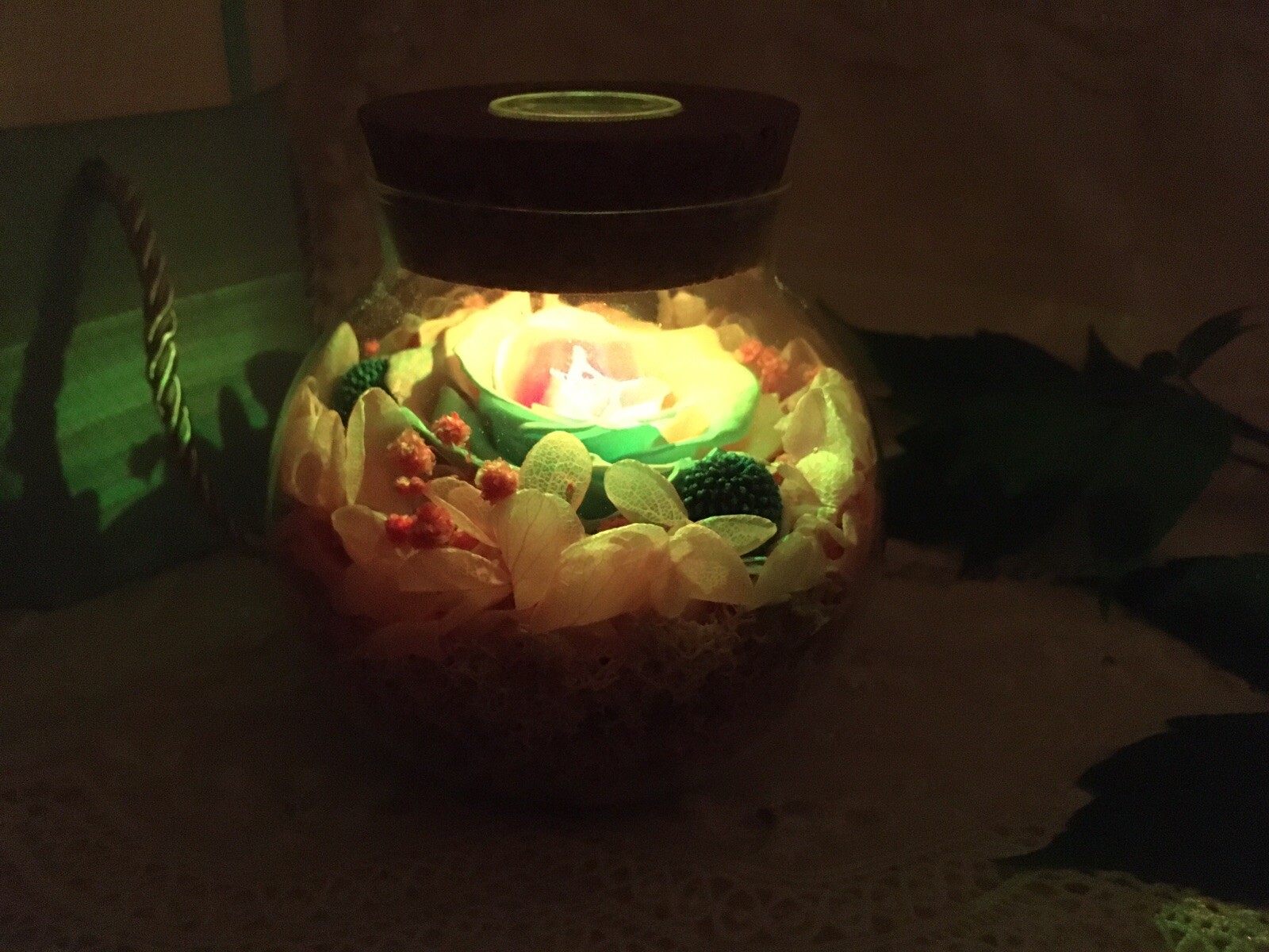 Sanran Forever Eternal Real Preserved Rose With Led Mood Light Valentine Gift