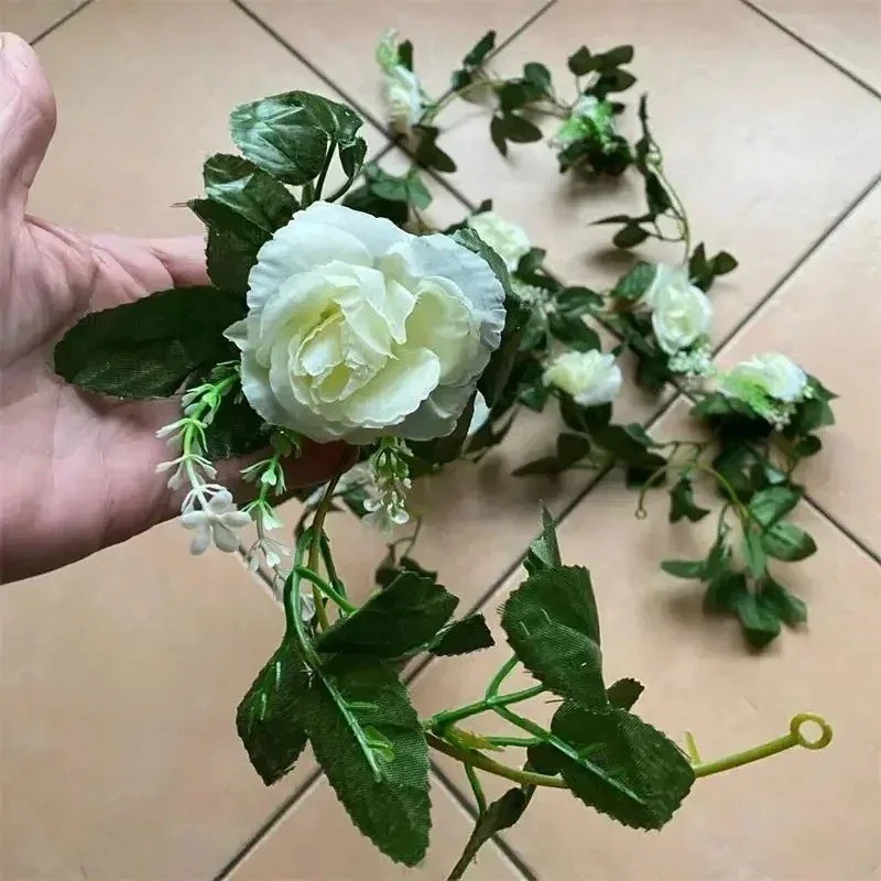 2.2M Artificial White Flower Hanging Vine Garland Wedding Home Decor Set