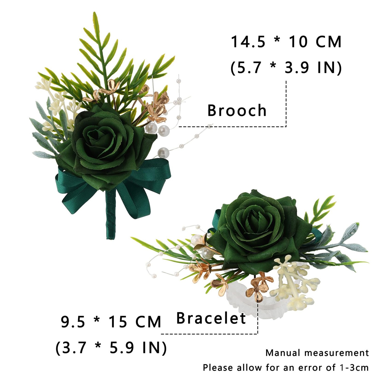 Green Rose Flower Wrist Corsage Boutonniere Wedding Party Prom Decorations