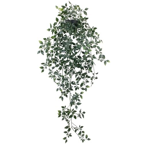 LOYWREE Small Artificial Hanging Plant with Pot Faux Plants 1Pack Mandala