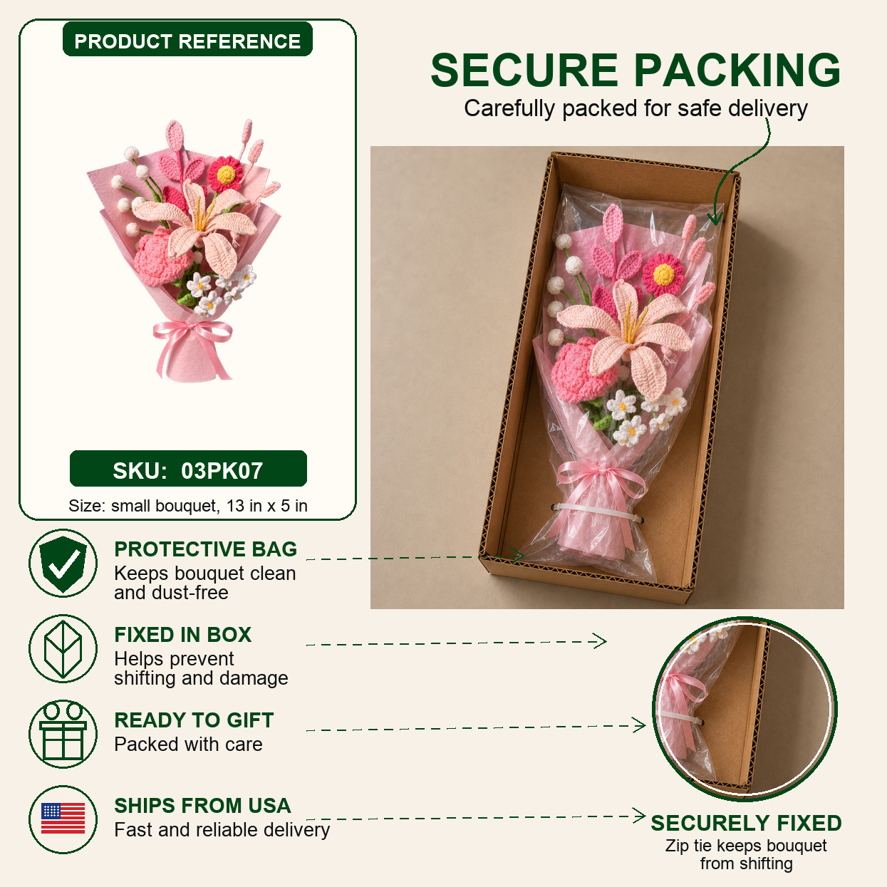 Crochet Pink Lily Daisy Bouquet Birthday Anniversary Gift for Her