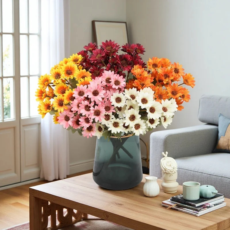1/3PCS Artificial Silk Gerbera Daisy Flower Realistic Faux Decor for Home Garden