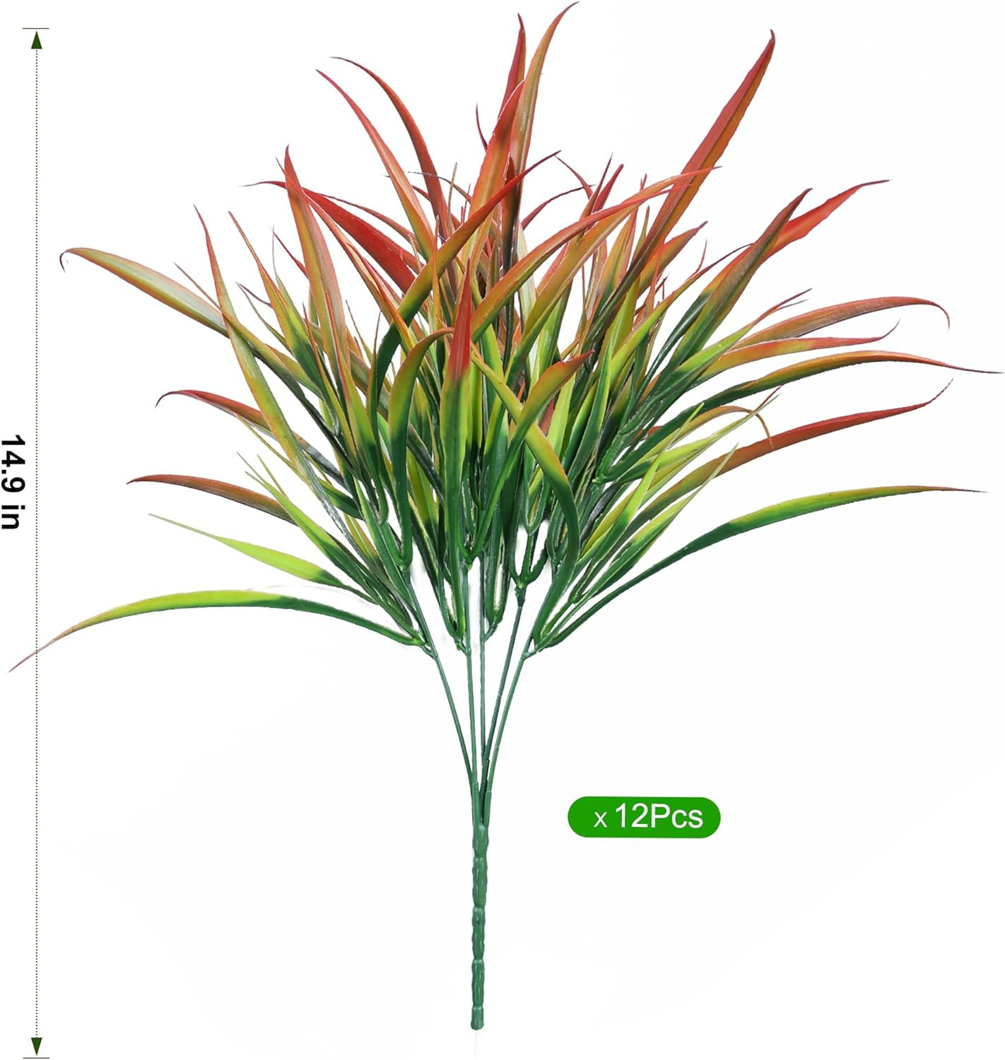 Ivydale 12Pcs Fake Plants Outdoor Artificial Plastic Grass Spring Decoration UV