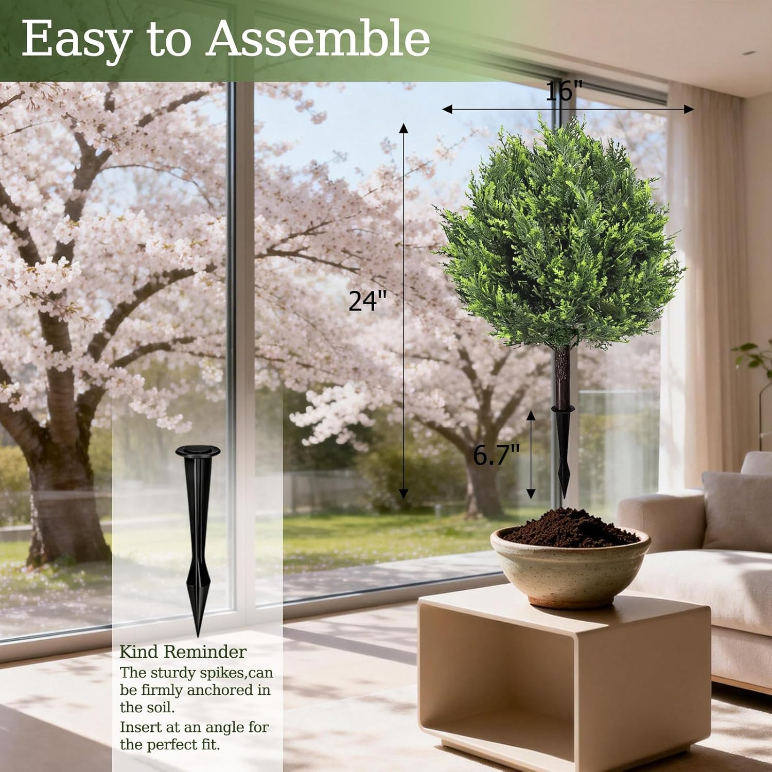 Set of 2 UV Resistant Artificial Cypress Topiary Trees for Indoor/Outdoor Use