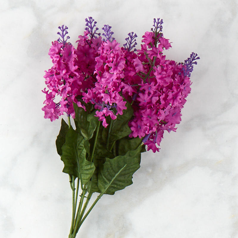 Set of 2 Artificial Poly Silk 16″ Purple Lilac Floral Bushes