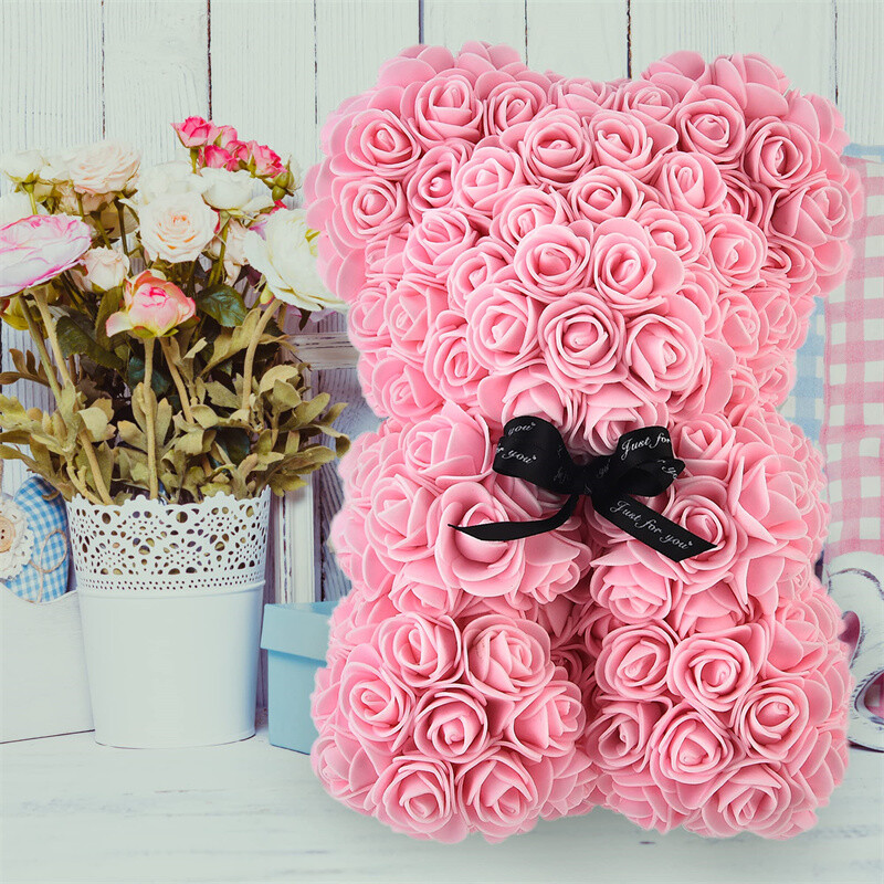 Valentine’s Day Gift Rose Bear Flower Rose Teddy Bear Foam Bear 25cm Valentines