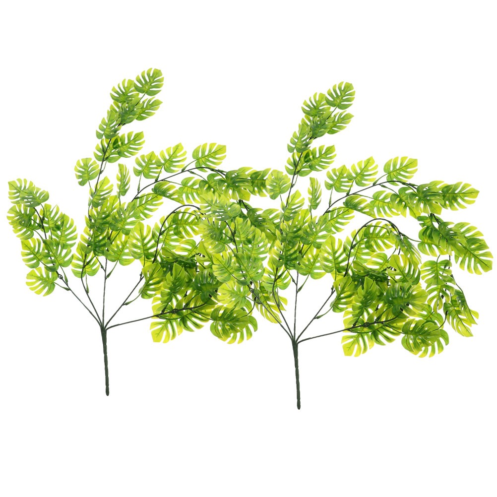 2 Pcs Fake Monstera Leaf Hanging Plants Artificial That Monestera Vine