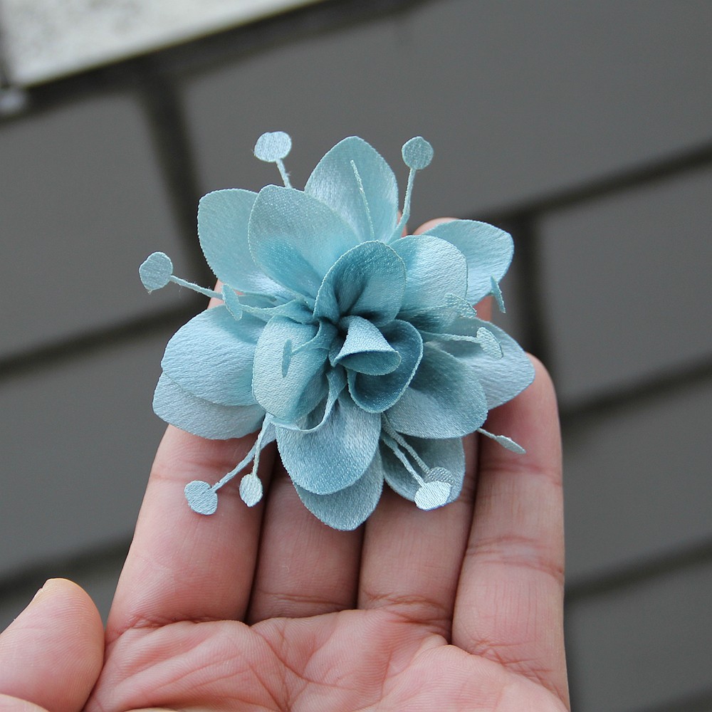6cm Fabric 3D Chiffon Flower DIY Chiffon Artificial Flower Burnt Edge Handmade