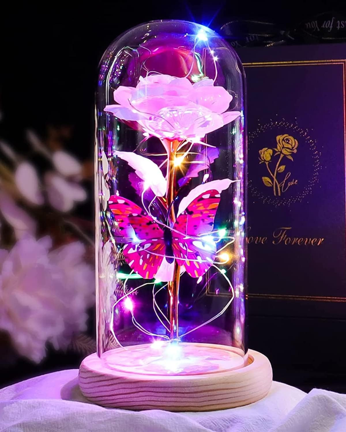 Rosas de cristal de galaxia regalos de cumpleanos para mujeres para mama abuela