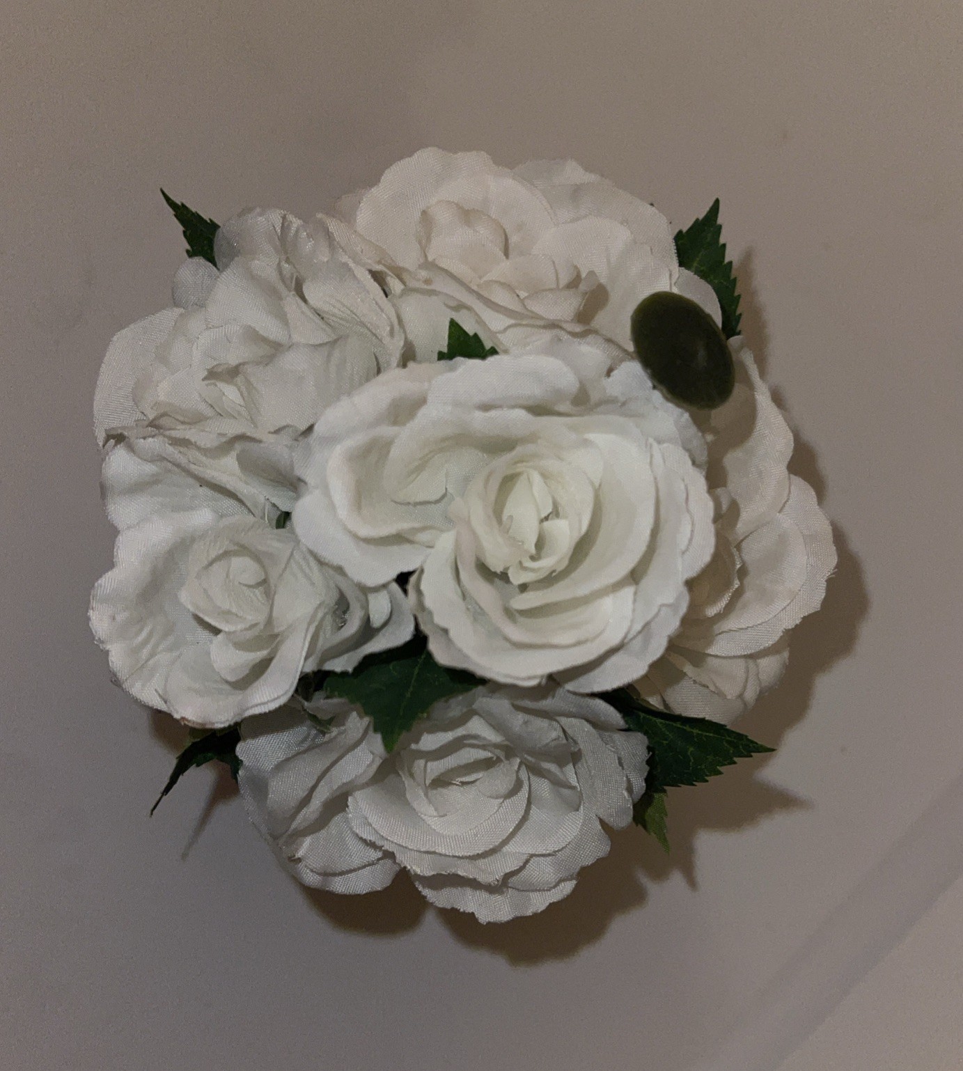 Artificial Floral Arrangement Roses Blue White Porcelain Vase 2.75 n x 2.75 in
