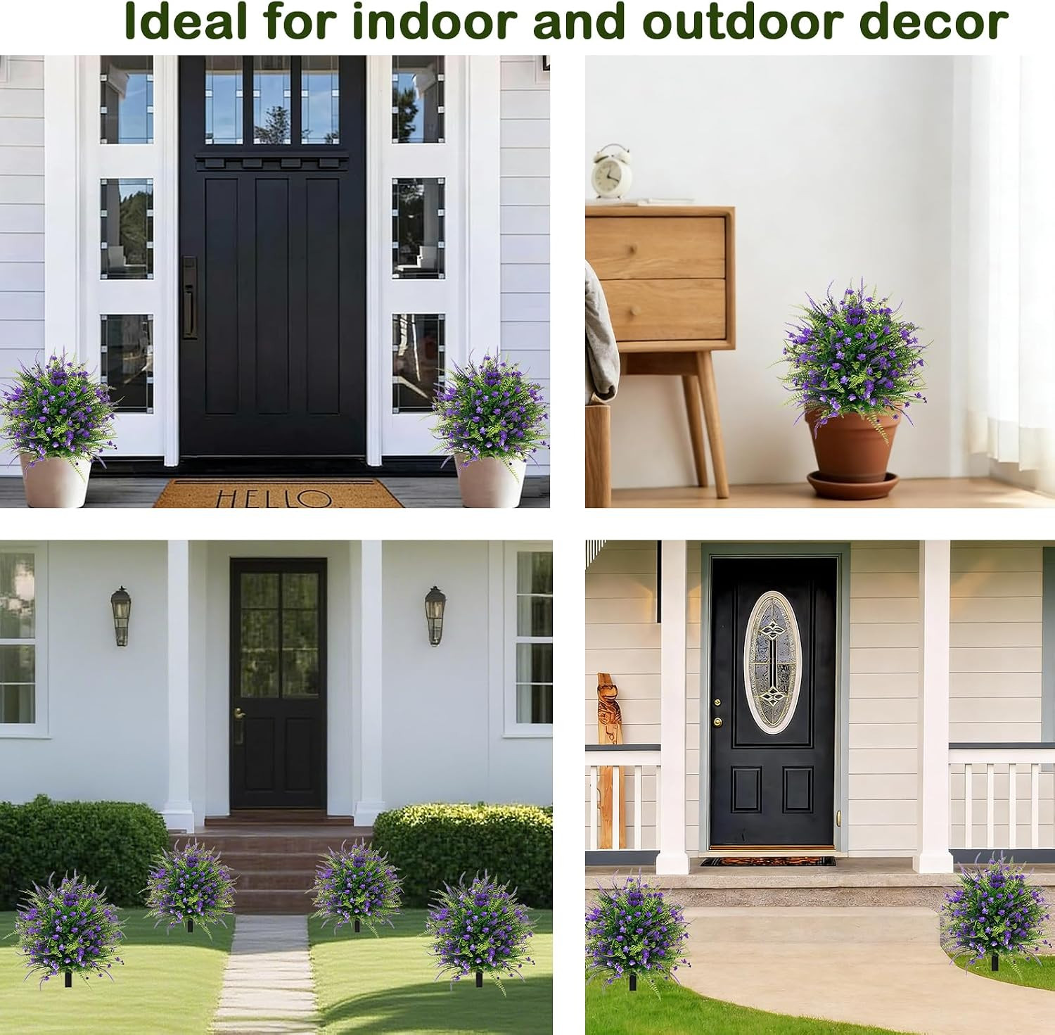 Set of 2 UV Resistant Artificial Boxwood Ball Topiary Plants with Stakes